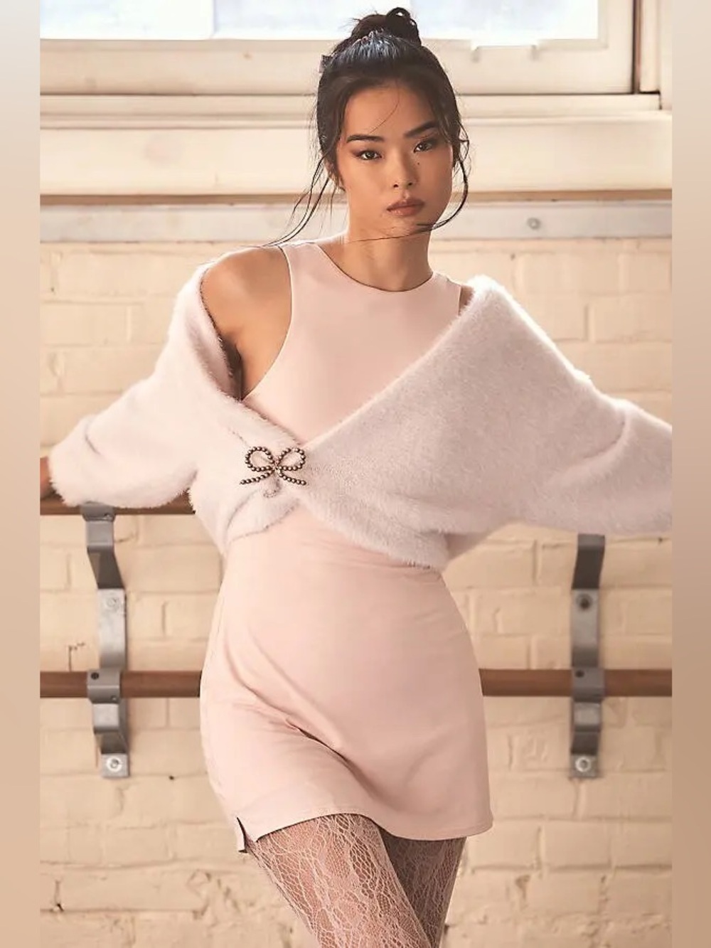 L*Space Barre Dress Petal Pink Mini NEW